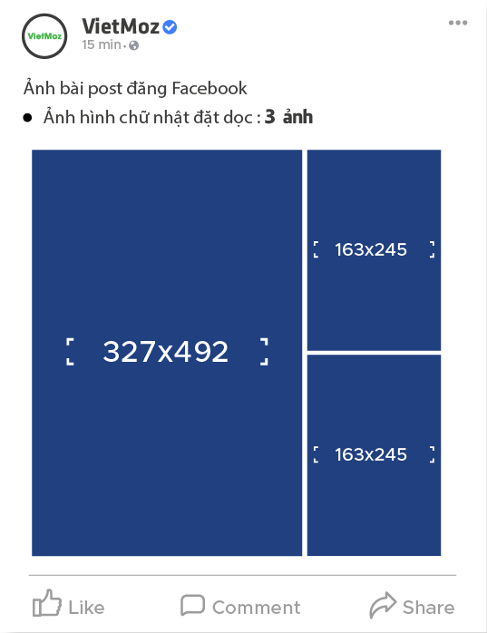 kích thước 3 ảnh hình chữ nhật dọc trên facebook