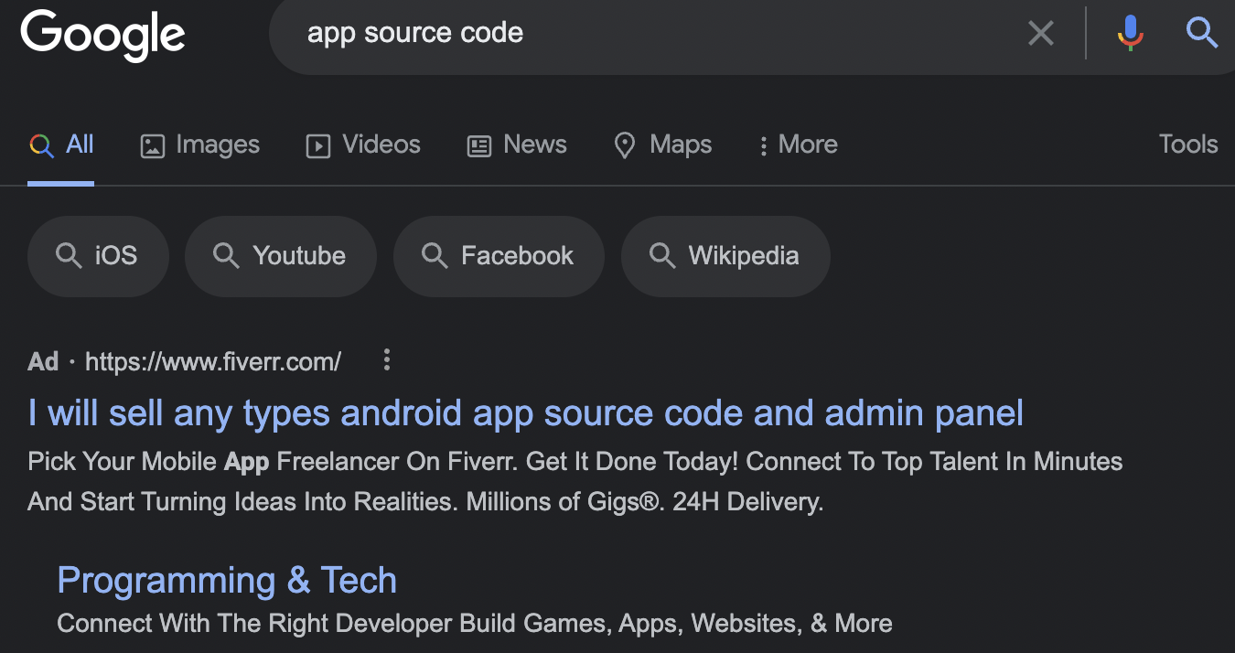 examples of source code for sale online for app reskins